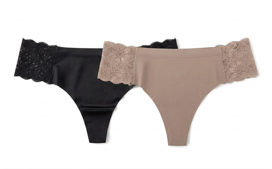 Black/Nude Lace Thong Bundle