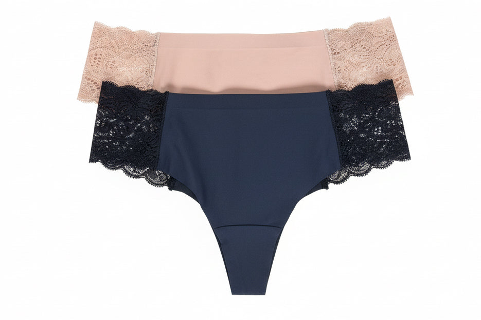 Black/Nude Lace Thong Bundle