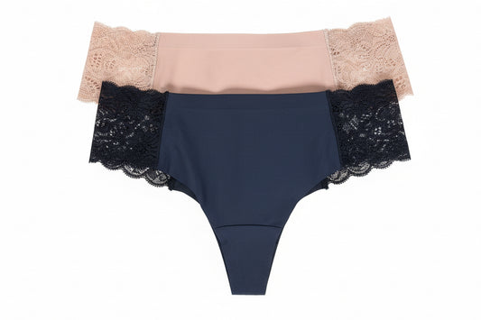 Black/Nude Lace Thong Bundle